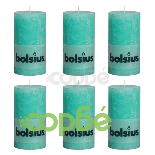 Bolsius Свещи стил рустик, стълбовидни, 6 бр, 130x68 мм цвят морскосин ➤ топ цена ➤ sorbe.bg