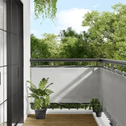 Балконски параван, светлосив, 75x1000см, 100% полиестер оксфорд