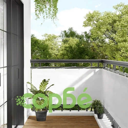 Балконски параван бял 75x1000 см 100% полиестер оксфорд ➤ топ цена ➤ sorbe.bg