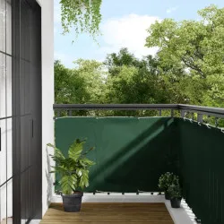 Балконски параван тъмнозелен 90x1000 см 100% полиестер оксфорд