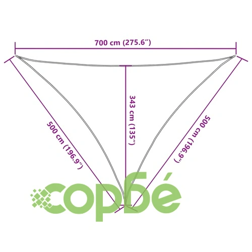Слънцезащитно платно черно 7x5x5 м 100% полиестер Оксфорд ➤ топ цена ➤ sorbe.bg