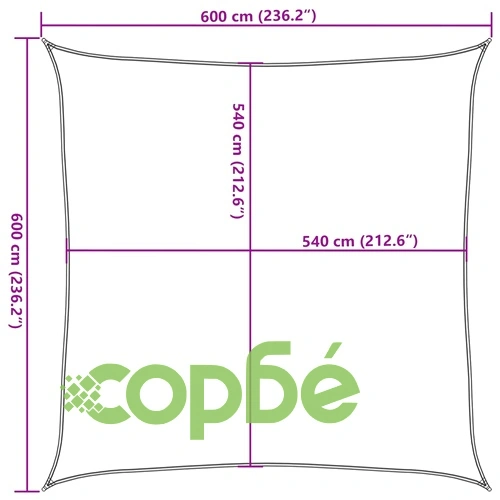 Платно-сенник, 160 г/м², квадратна, светлосив, 6x6 м, HDPE ➤ топ цена ➤ sorbe.bg