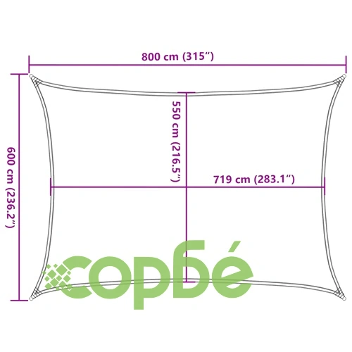 Платно-сенник, 160 г/м², правоъгълно, светлосиво, 6x8 м, HDPE ➤ топ цена ➤ sorbe.bg