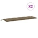 Възглавници за градински пейки 2 бр таупе 180x50x7 см плат
