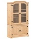 Стъклен шкаф витрина Corona 103,5x42x180 см бор масив