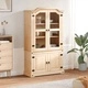 Стъклен шкаф витрина Corona 103,5x42x180 см бор масив