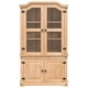 Стъклен шкаф витрина Corona 103,5x42x180 см бор масив