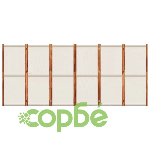 Параван за стая, 6 панела, светлосив, 420x180 cм ➤ топ цена ➤ sorbe.bg