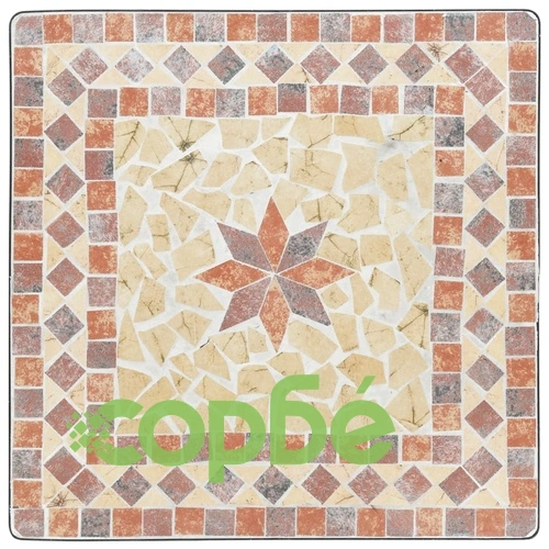 Мозаечна бистро маса, теракота, 60x60x74 см, керамика ➤ топ цена ➤ sorbe.bg