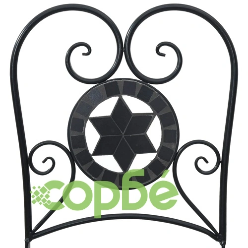 Бистро столове, сгъваеми, 2 бр, черно-бели, керамика ➤ топ цена ➤ sorbe.bg