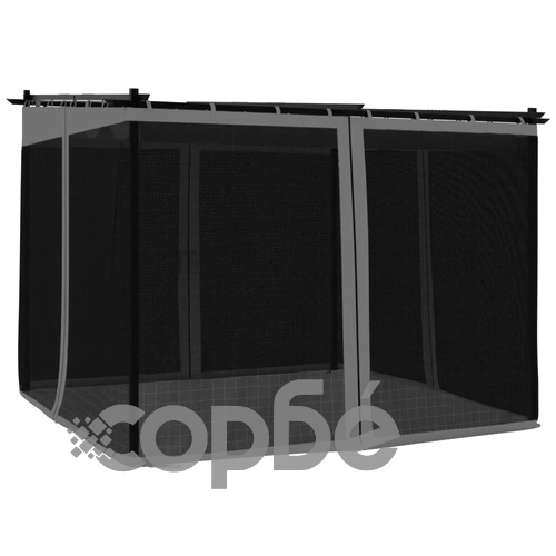 Беседка с мрежести стени, антрацит, 3x3 м, стомана ➤ топ цена ➤ sorbe.bg