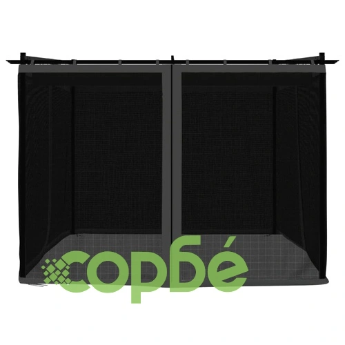 Беседка с мрежести стени, антрацит, 3x3 м, стомана ➤ топ цена ➤ sorbe.bg