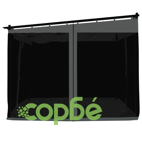 Беседка с мрежести стени, антрацит, 3x3 м, стомана ➤ топ цена ➤ sorbe.bg