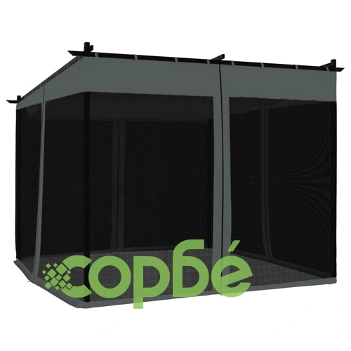 Беседка с мрежести стени, антрацит, 3x3 м, стомана ➤ топ цена ➤ sorbe.bg