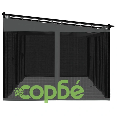 Беседка с мрежести стени, антрацит, 6x3 м, стомана ➤ топ цена ➤ sorbe.bg