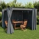 Беседка с пердета, антрацит, 3x3 м, стомана