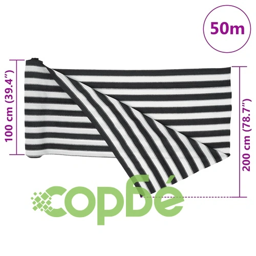 Засенчваща мрежа антрацит и бял 2x50 м HDPE 195 г/м² ➤ топ цена ➤ sorbe.bg