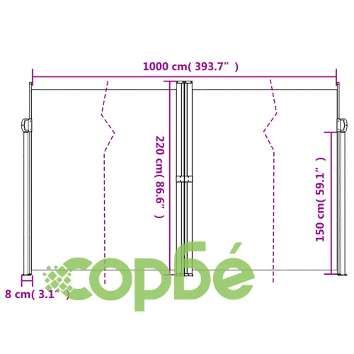 Прибираща се странична тента, червена, 220x1000 см на топ цена от sorbe.bg Прибираща се странична тента, червена, 220x1000 см ➤ топ цена ➤ sorbe.bg