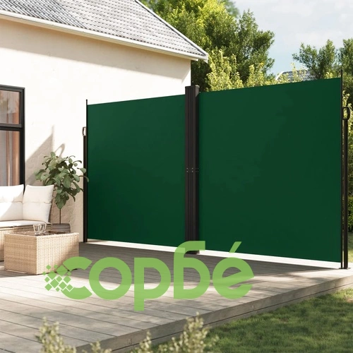 Прибираща се странична тента, тъмнозелена, 220x1000 см ➤ топ цена ➤ sorbe.bg