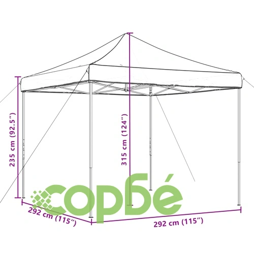 Сгъваема парти шатра, pop-up, оранжева, 292x292x315 см ➤ топ цена ➤ sorbe.bg