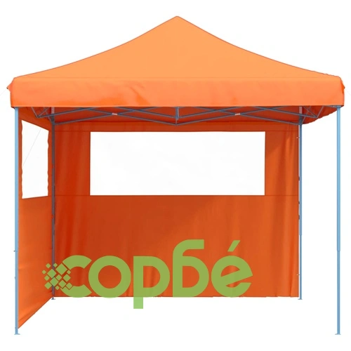 Сгъваема парти шатра pop-up с 2 странични стени оранжева ➤ топ цена ➤ sorbe.bg