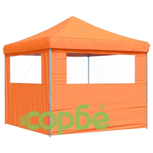 Сгъваема парти шатра pop-up с 2 странични стени оранжева ➤ топ цена ➤ sorbe.bg