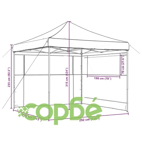 Сгъваема парти шатра pop-up с 2 странични стени оранжева ➤ топ цена ➤ sorbe.bg