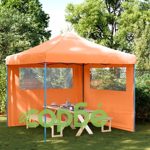 Сгъваема парти шатра pop-up с 2 странични стени оранжева ➤ топ цена ➤ sorbe.bg