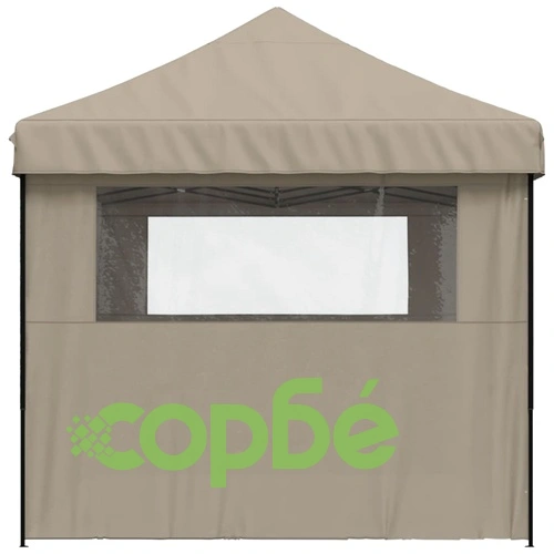 Сгъваема парти шатра pop-up с 3 странични стени таупе ➤ топ цена ➤ sorbe.bg