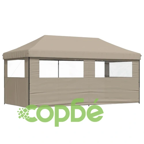 Сгъваема парти шатра pop-up с 3 странични стени таупе ➤ топ цена ➤ sorbe.bg