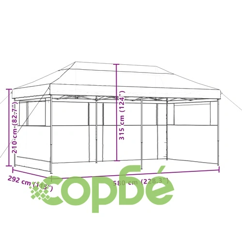 Сгъваема парти шатра pop-up с 3 странични стени таупе ➤ топ цена ➤ sorbe.bg
