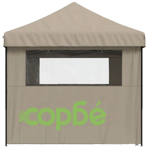 Сгъваема парти шатра pop-up с 4 странични стени таупе ➤ топ цена ➤ sorbe.bg
