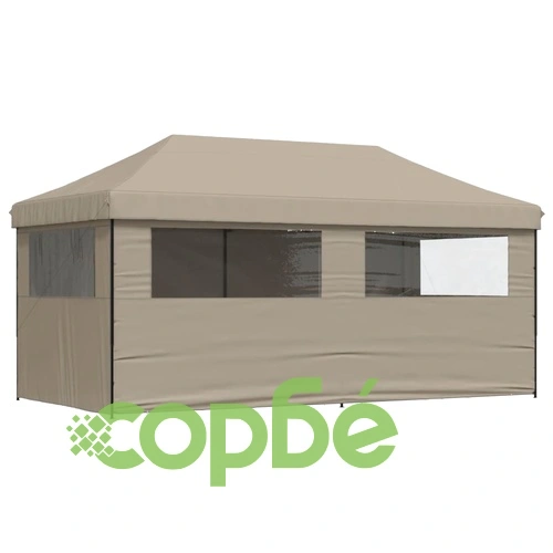 Сгъваема парти шатра pop-up с 4 странични стени таупе ➤ топ цена ➤ sorbe.bg