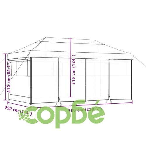 Сгъваема парти шатра pop-up с 4 странични стени таупе ➤ топ цена ➤ sorbe.bg