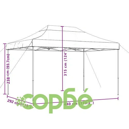 Сгъваема парти шатра, pop-up, оранжева, 440x292x315 см ➤ топ цена ➤ sorbe.bg