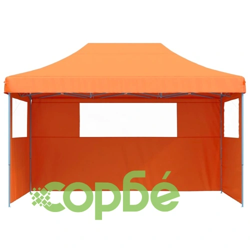 Сгъваема парти шатра pop-up с 3 странични стени оранжева ➤ топ цена ➤ sorbe.bg