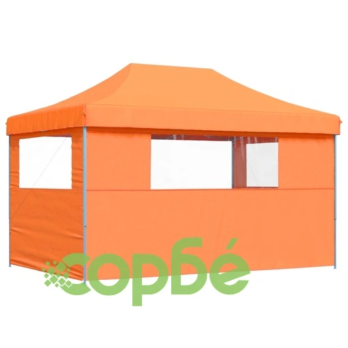 Сгъваема парти шатра pop-up с 3 странични стени оранжева ➤ топ цена ➤ sorbe.bg