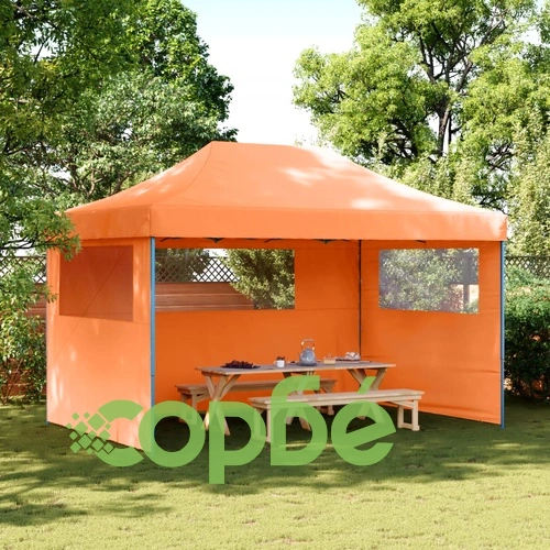 Сгъваема парти шатра pop-up с 3 странични стени оранжева ➤ топ цена ➤ sorbe.bg