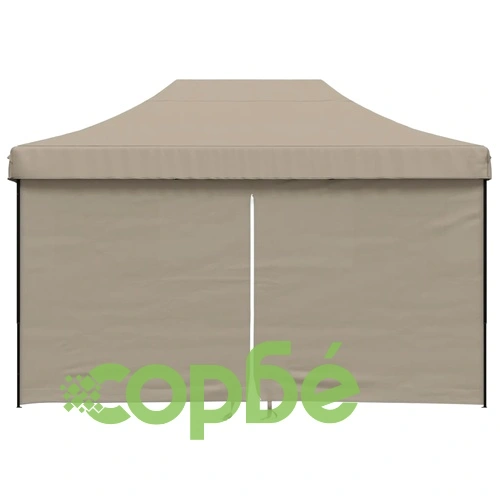 Сгъваема парти шатра pop-up с 4 странични стени таупе ➤ топ цена ➤ sorbe.bg