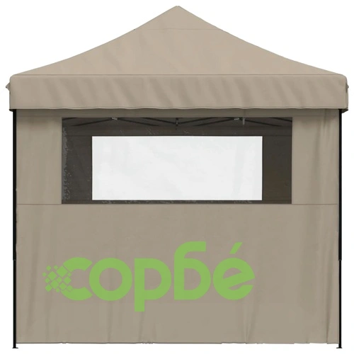 Сгъваема парти шатра pop-up с 4 странични стени таупе ➤ топ цена ➤ sorbe.bg