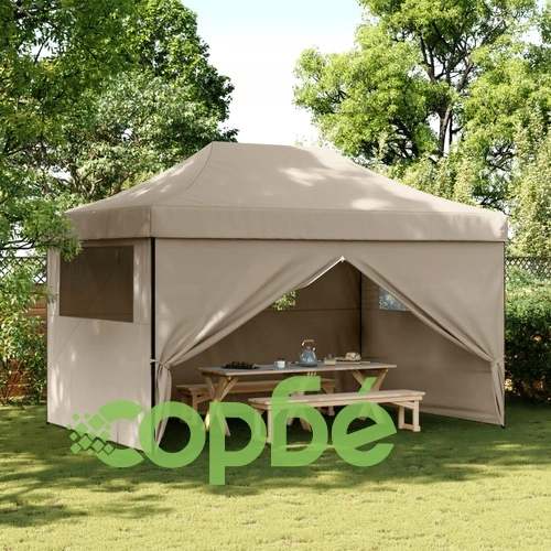 Сгъваема парти шатра pop-up с 4 странични стени таупе ➤ топ цена ➤ sorbe.bg