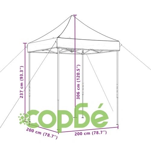 Сгъваема парти шатра, pop-up, таупе, 200x200x306 см ➤ топ цена ➤ sorbe.bg