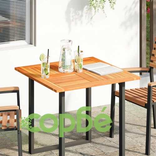 Плот за маса, 80x80x2,2 см, квадратен, акациево дърво масив ➤ топ цена ➤ sorbe.bg