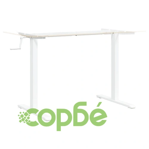 Рамка за стоящо бюро бяло (94-135)x60x(70-114) см стомана ➤ топ цена ➤ sorbe.bg