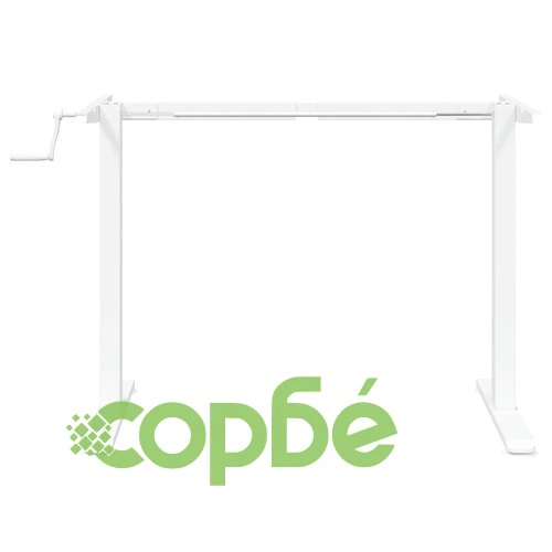 Рамка за стоящо бюро бяло (94-135)x60x(70-114) см стомана ➤ топ цена ➤ sorbe.bg