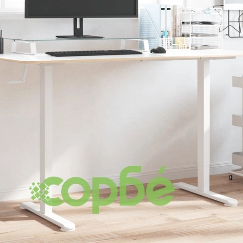 Рамка за стоящо бюро бяло (94-135)x60x(70-114) см стомана ➤ топ цена ➤ sorbe.bg