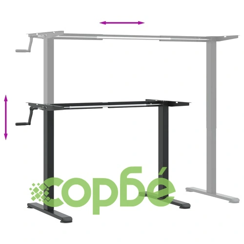 Рамка за стоящо бюро черно (94-135)x60x(70-114) см стомана ➤ топ цена ➤ sorbe.bg