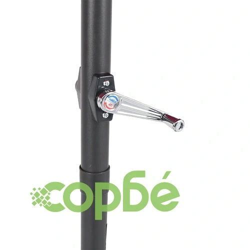 Градински чадър с LED и стоманен прът, бордо, 225x225x212 см ➤ топ цена ➤ sorbe.bg