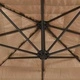 Градински чадър с LED и стоманен прът, кафяв, 223x223x213 см
