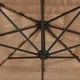Градински чадър с LED и стоманен прът, кафяв, 324x324x247 см